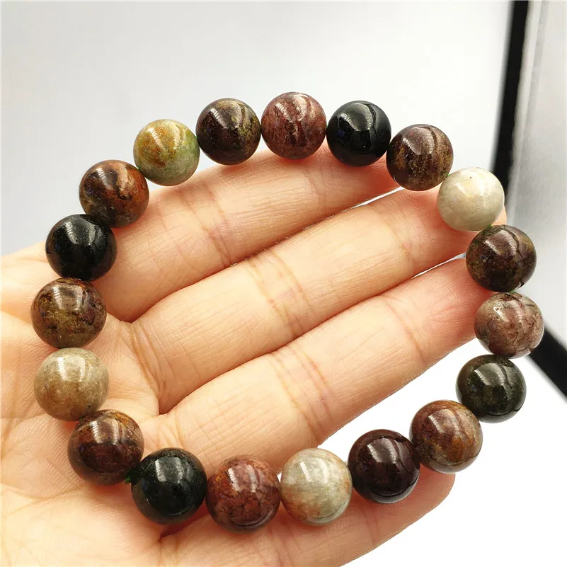 11 мм натуральный цветной фантомный кварцевый браслет драгоценный камень Подарок