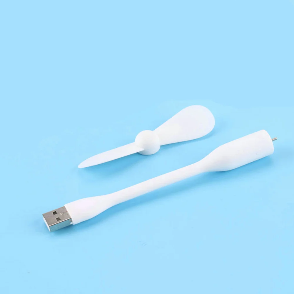 Белый Милый портативный гибкий мини USB вентилятор гибкие Сменные гаджеты низкая мощность для банка питания ПК ноутбук - Цвет: Белый