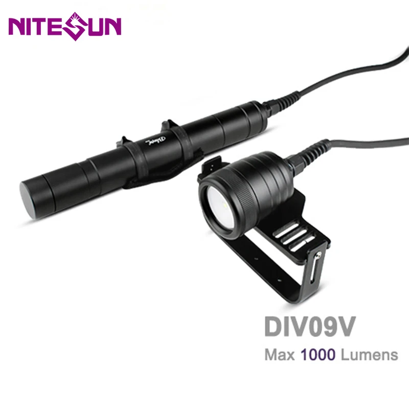 NITESUN DIV09V Дайвинг Фонарь для телефона CREE XM-L2(U4) 6500K светодиодный Макс 1000 люмен подводный 150 м Водонепроницаемый Подводное плавание свет