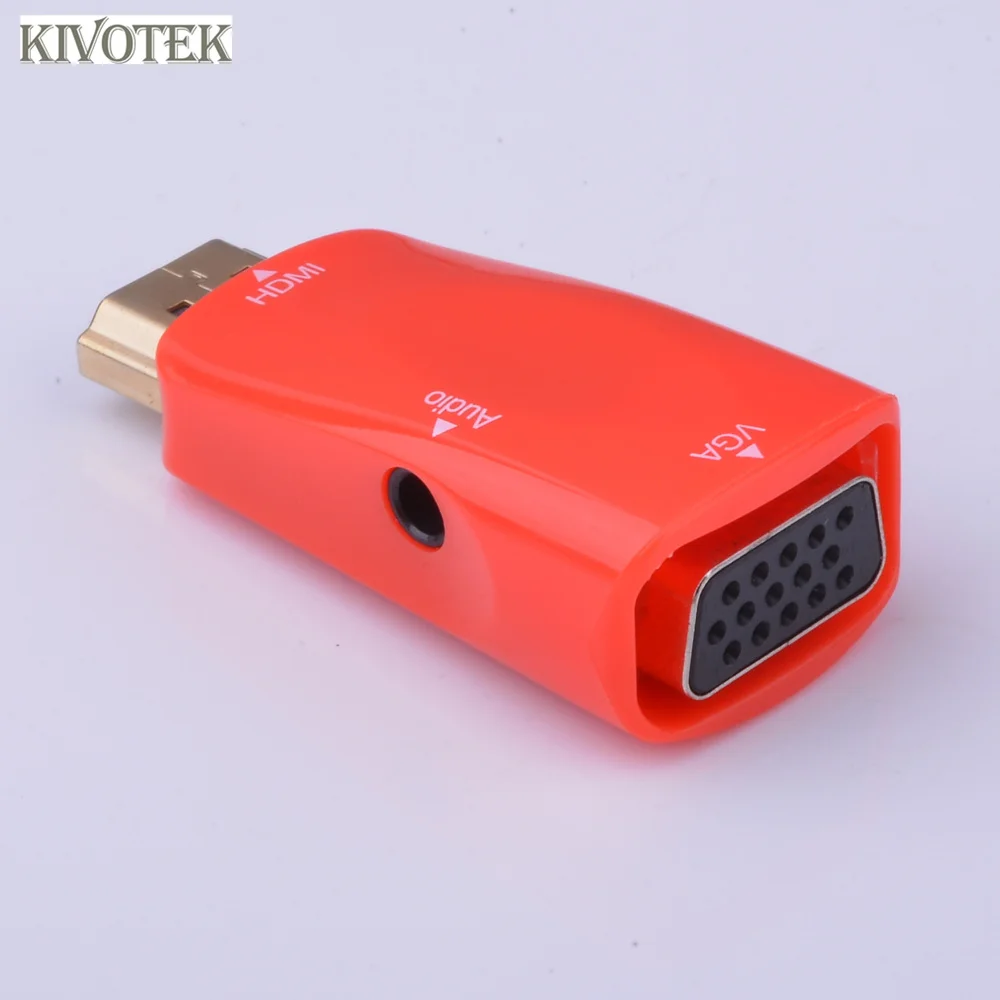 Kivotek 10 шт./лот HDMI Мужской к ПК VGA Женский адаптер полный цифровой сигнала в