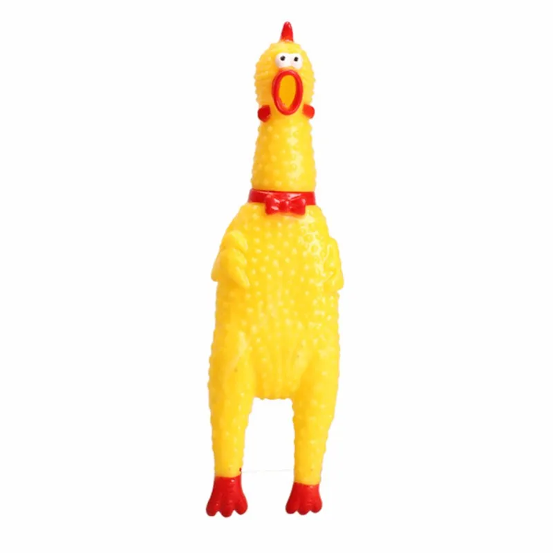 Screaming Chicken Squeeze Sound Toy For Dogs Cats 18 CM Yellow Rubber Dog Toys Shrilling Decompression Tool | Дом и сад