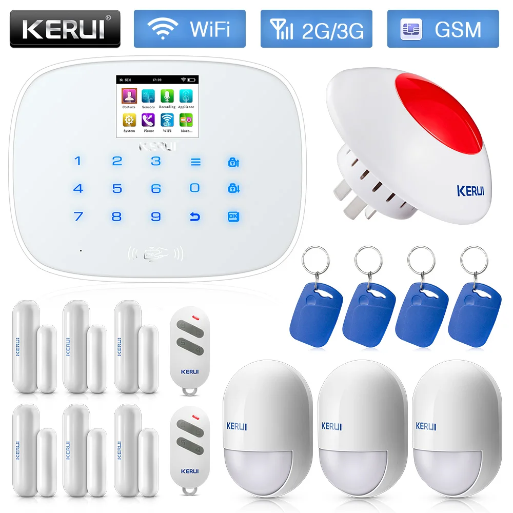 KERUI W193 Беспроводная защита от взлома Wi Fi GSM PSTN RFID умная домашняя система охранной