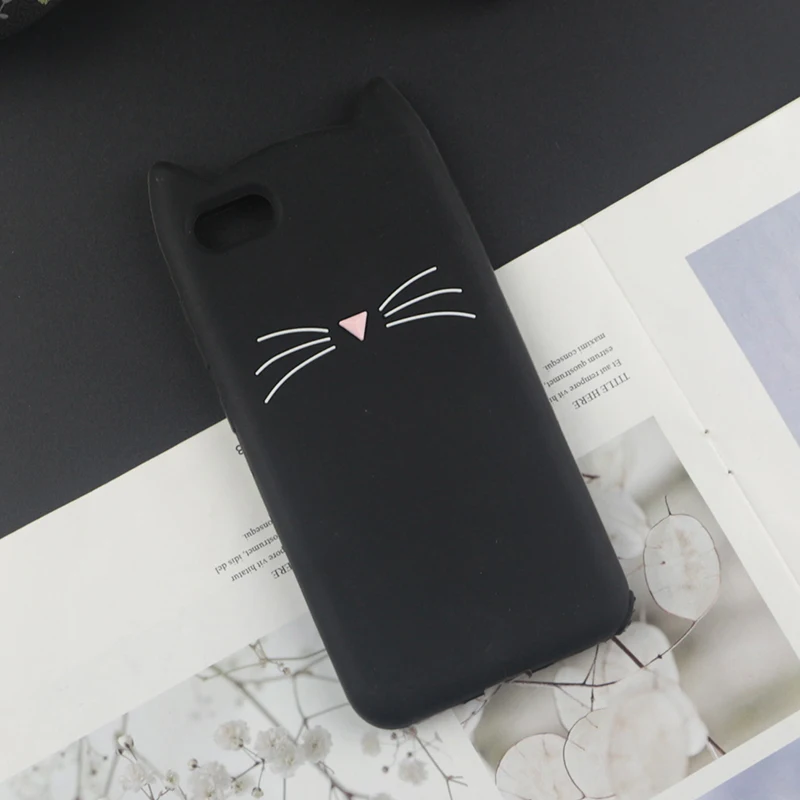 Милые 3D Мультяшные силиконовые чехлы для iPhone 11 Pro 7 8 Plus 6s 5 5S SE 4S XS Max XR блестящая борода кошка милые уши Kitty чехол для