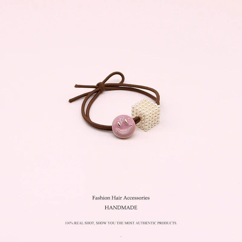 Euhra Polyester Sweet Elastic Hair Brands Candy Color Smiley Face Headwear |