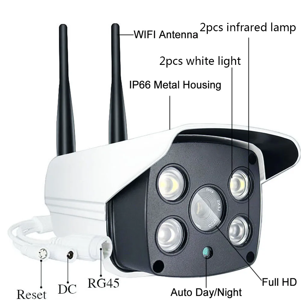 1080P 720P уличная Wifi ip-камера, цветная камера ночного видения для обнаружения движения, цилиндрическая камера видеонаблюдения, двухсторонняя аудио
