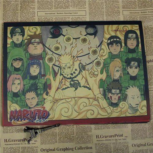 Винтаж аниме мультфильм Узумаки постер Naruto бар Детская комната Домашний декор комиксы Наруто ретро крафт-бумага живопись Наклейка на стену - Цвет: Style 27