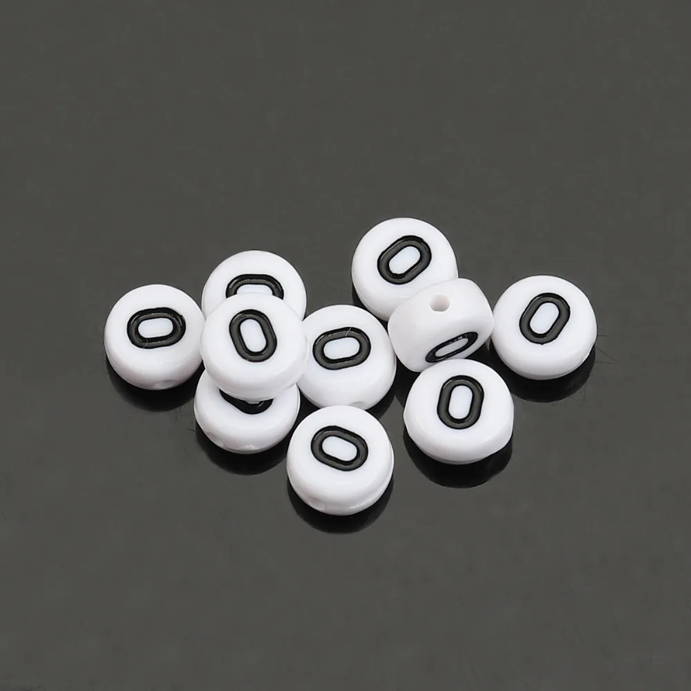 DoreenBeads 500 шт. Акриловый Алфавит/буква O плоские круглые бусины разделители 7 мм