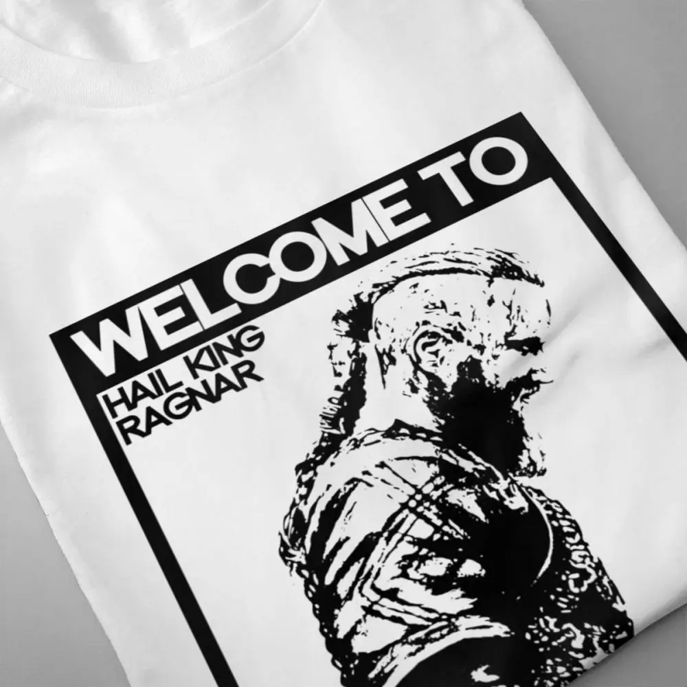 Мужская Повседневная футболка KING Ragnar Lothbrok Vikings Добро пожаловать в вальгаллу