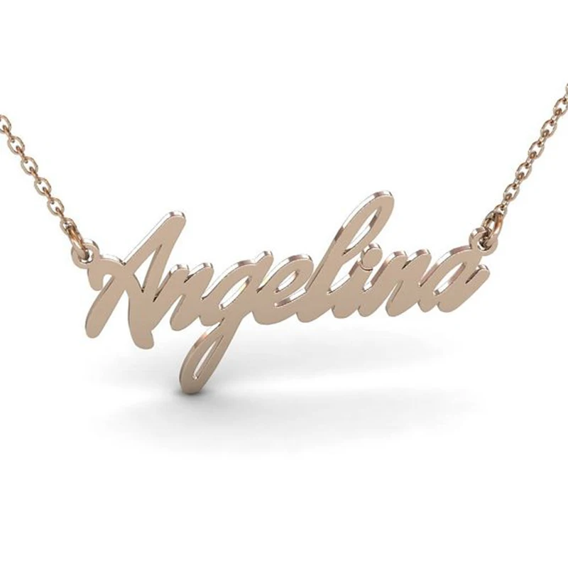 

Ufine Personalized name or words gift for girl Cursive Nameplate pendant Necklace cooper high quality pendant necklace N2160