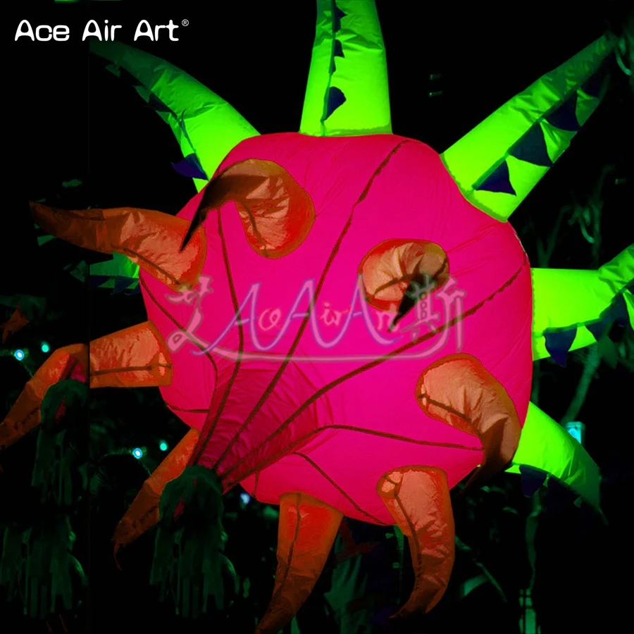 

Great designed hanging and standing led decor inflatable dragon flower,plants flowers for US