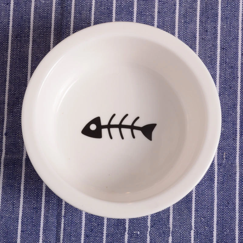 fish Ceramic Bowl Pet Food Supplies Cute Cat Bowl Water Basin Dog Pot Pet Drinking Eat Bowl Round Ceramic Bowl Feeders Pet Supplies - Цвет: fish