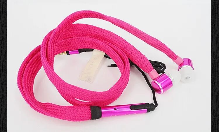 7 Цвета Металла Шнурки Наушники 3.5 ММ Стерео Разъем Для Мобильных Телефонов