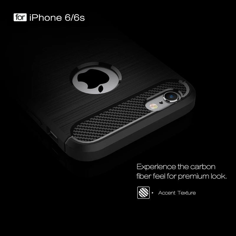 Soft Armor Silicon Case For iPhone 6 Plus Cover Luxury TPU Brushed Carbon Fiber Back Coque | Мобильные телефоны и