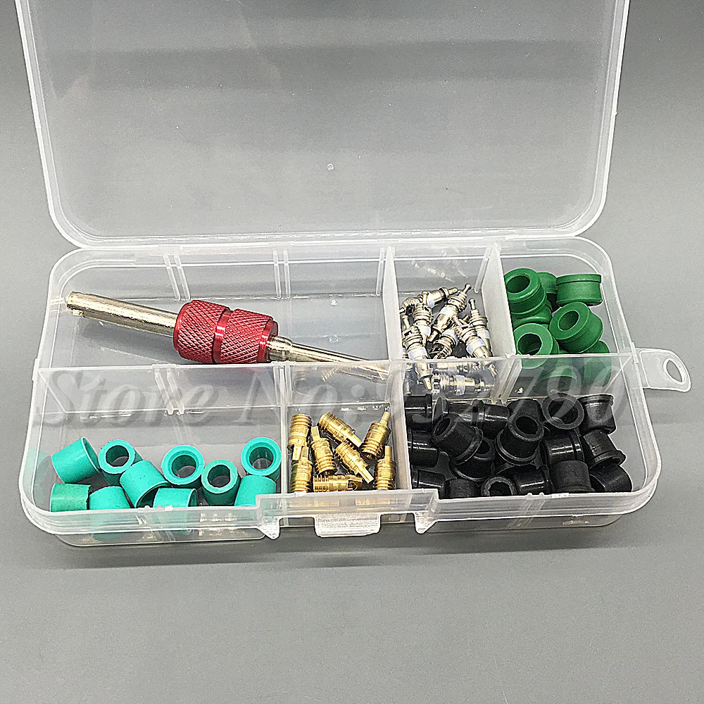 A/C AC Air Conditioning Valve Core Remover Installer Tool 2 Way Key Rubber O-Ring Seals O Ring Seal Washers Gasket | Инструменты