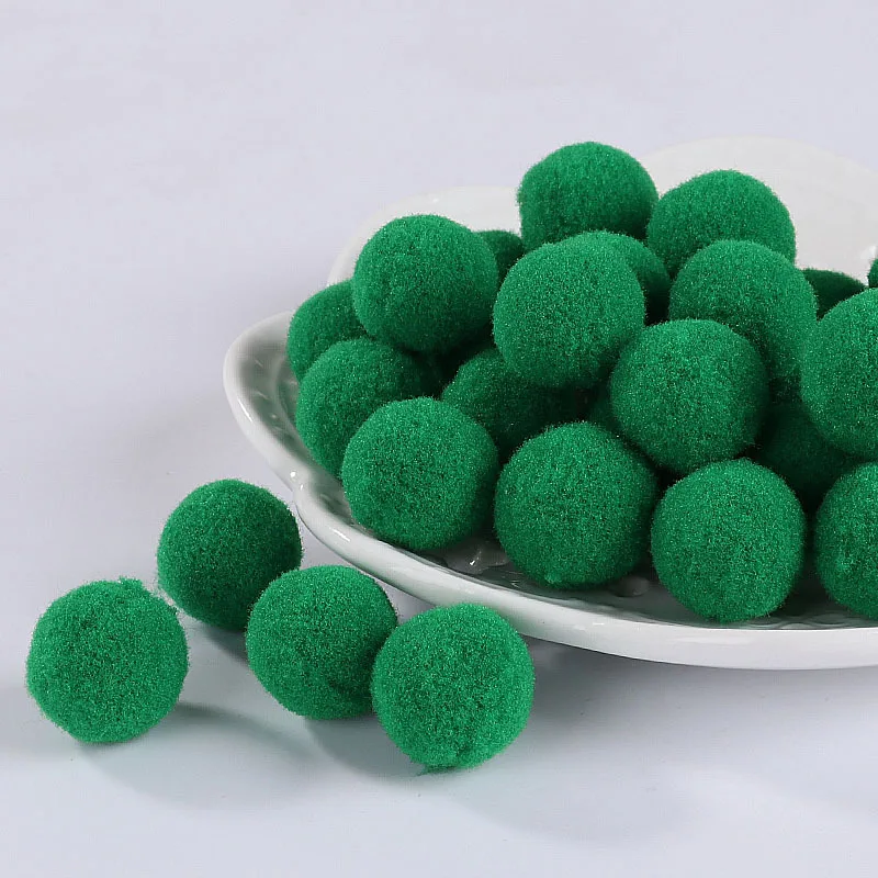 12 deep green Помпон мини пышная Нижняя помпоны пушистые с плюшевой подкладкой для детей, куртка для девочек, игрушки, ручная работа, Свадебный декор DIY товары для шитья и рукоделия 8/10/15/20/25/30 мм - Цвет: 12 deep green