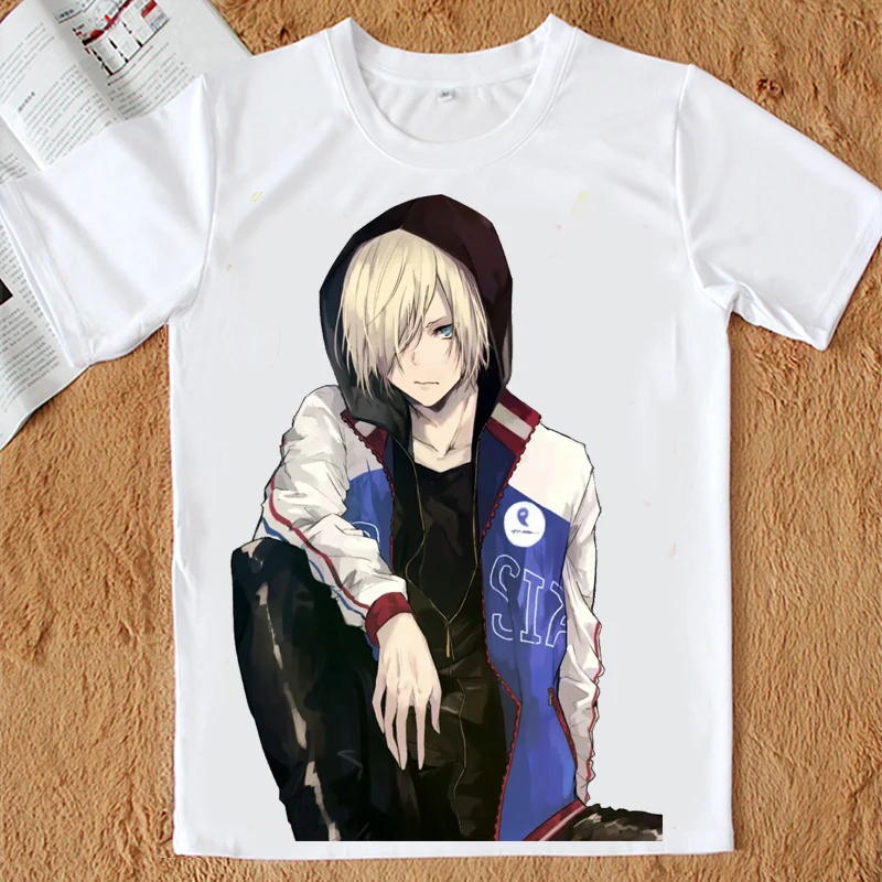Coshome Yuri On Ice футболки Plisetsky Victor Nikiforov косплей аниме одежда Мужские взрослые