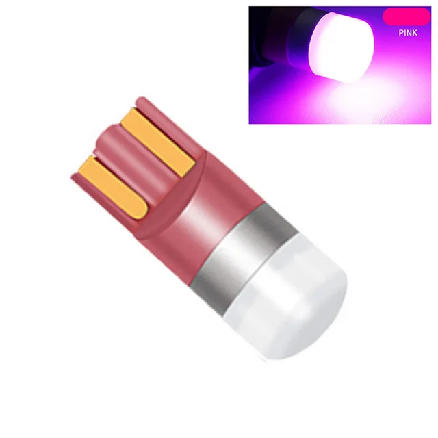 pink 2 шт T10 W5W светодиодный Габаритные фонари для автомобиля лампа для чтения 3030 SMD авто интерьер автомобиля Купол двери аксессуары для ламп чистый белый 6000K - Испускаемый цвет: pink