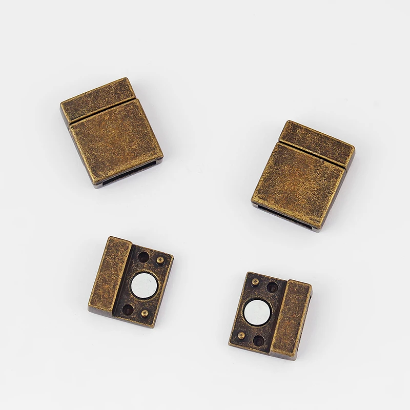 

5 комплектов, Античная бронзовая Магнитная застежка для использования с плоским кожаным шнуром 13 мм