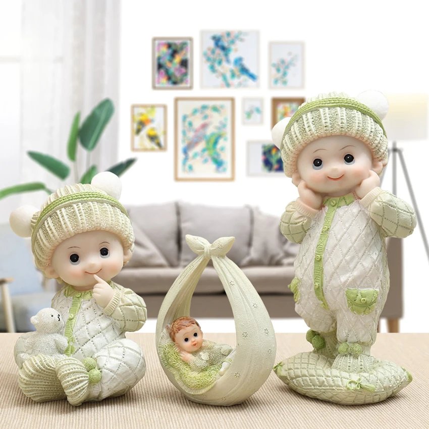 

Europe Cute Baby set resin Arts and Crafts lovely Figurines & Miniatures Creative wedding gifts Fairy garden accessories
