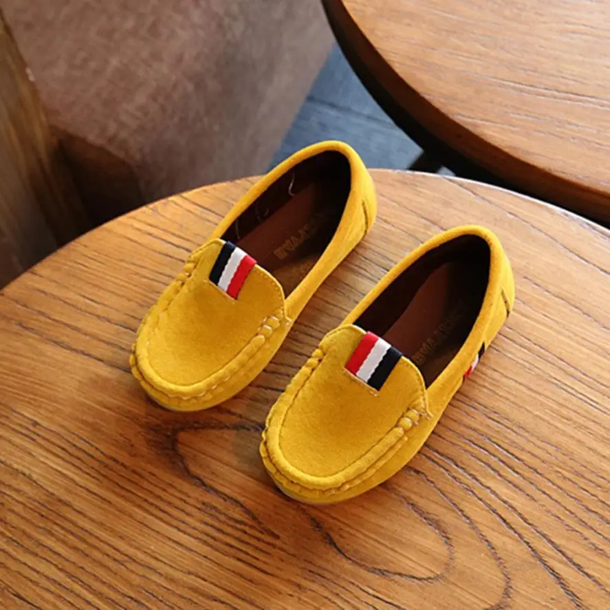 Детская однотонная кожаная повседневная обувь для маленьких мальчиков и девочек