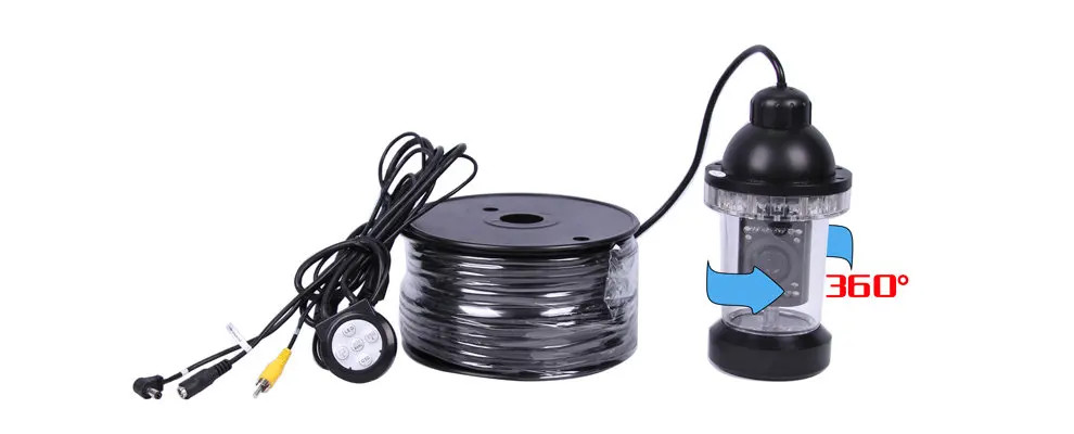 Поворотная подводная камера для рыбалки с кабелем 150 м 18 светодиодов