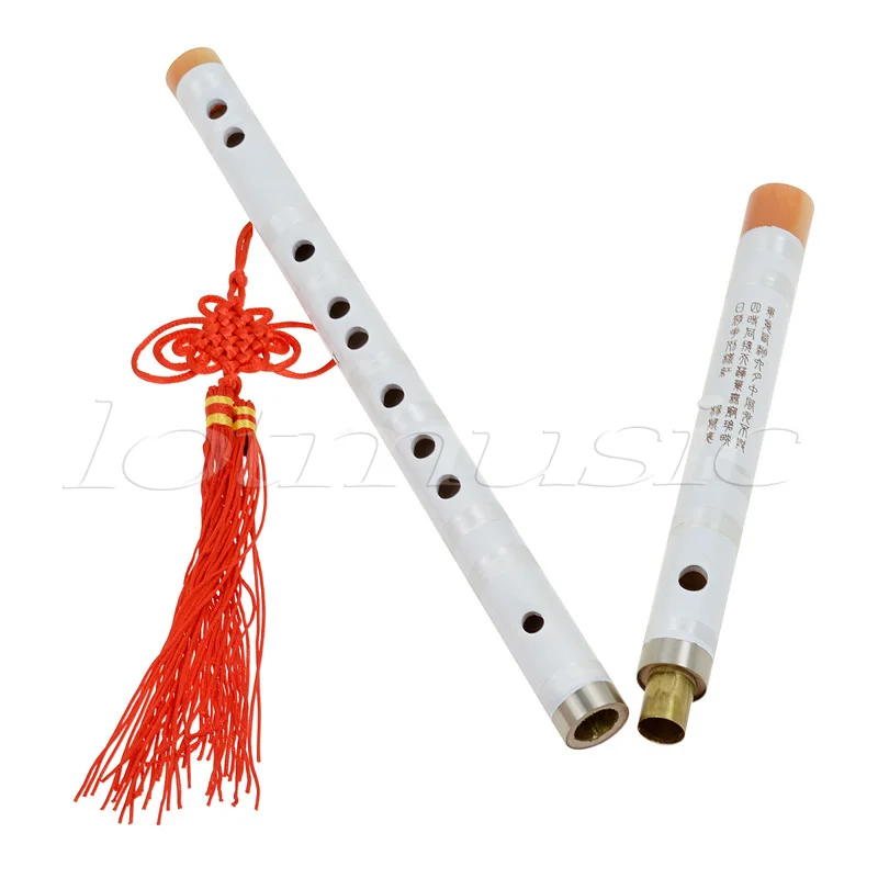 Flauta de Bambu Kmise Pintura Branca Tradicional Chinesa Dizi Pluggable f Chave Instrumento Musical