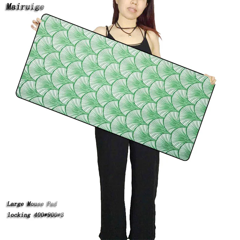 Игровая клавиатура Mairuige Green Plant XL 900x400 мм большая настольная с фиксируемыми краями