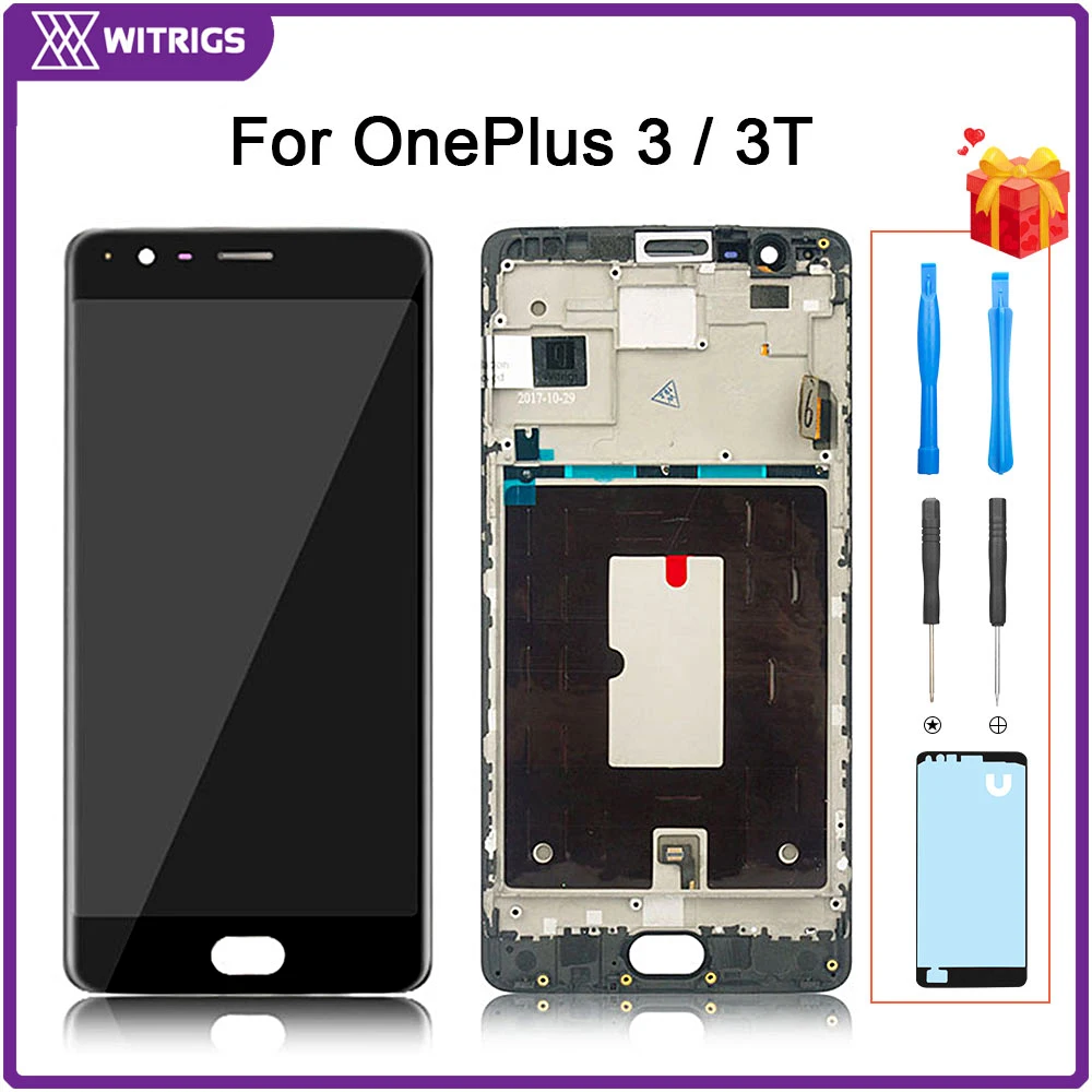 Witrigs для OnePlus 3 3T ЖК дисплей кодирующий преобразователь сенсорного экрана в сборе