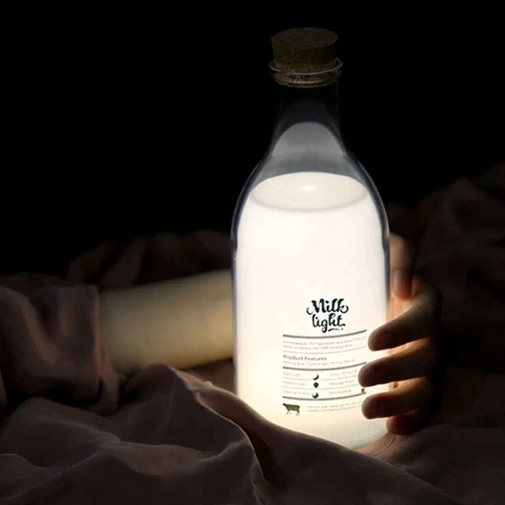 Creative Bottle Jar Night Light USB Rechargeable LED Bedside Warm with Timing Function for Home Bedroom Decor | Освещение