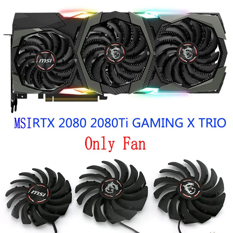 Вентилятор для видеокарты MSI RTX2080 RTX2080Ti GAMING X TRIO PLD09210B12HH PLD10010B12HH DC12 в 0 40a 4