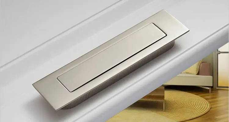 Brushed stainless steel Invisible hidden Spring drawer /Sliding door handle Automatic closing dustproof Hardware | Обустройство дома