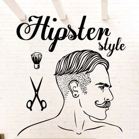 Стикер настенный виниловый для парикмахерской стикер на стену мужчин ножниц