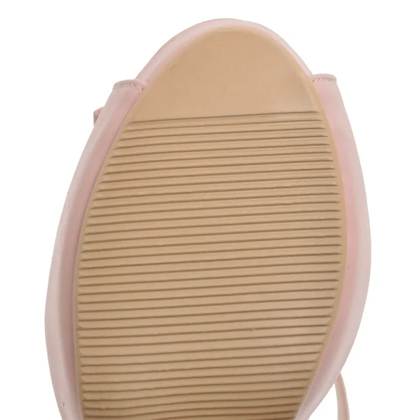 Женские сандалии гладиаторы на платформе и высоком массивном каблуке черные