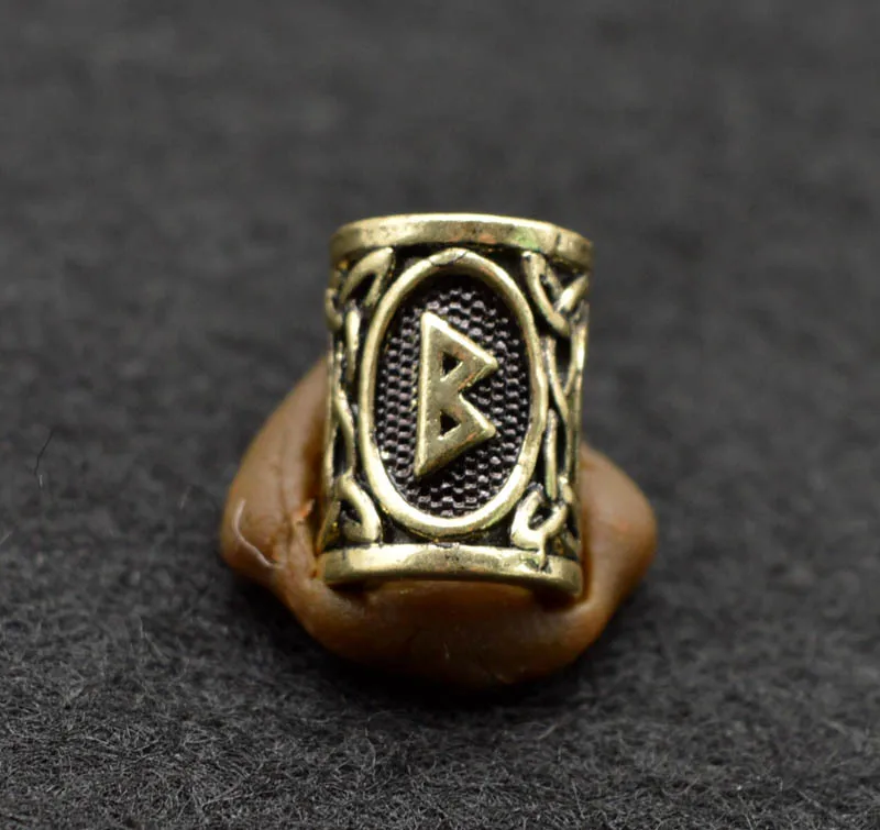 6 antique bronze 5 шт./лот, античные бронзовые античные серебряные бусины в виде руны викингов, подвески для браслета, ожерелья или волос, настоящие фотографии - Цвет: 6 antique bronze