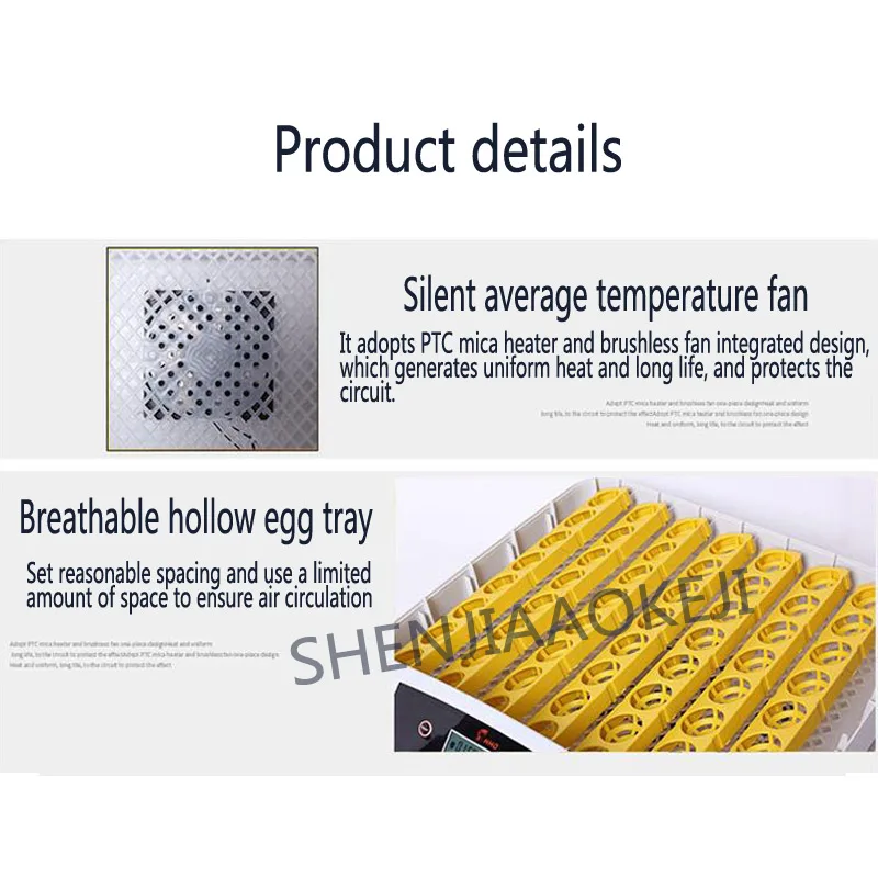 56 eggs home incubator Automatic Egg hatching machine One-button LED egg tester with temperature control 80W | Инструменты