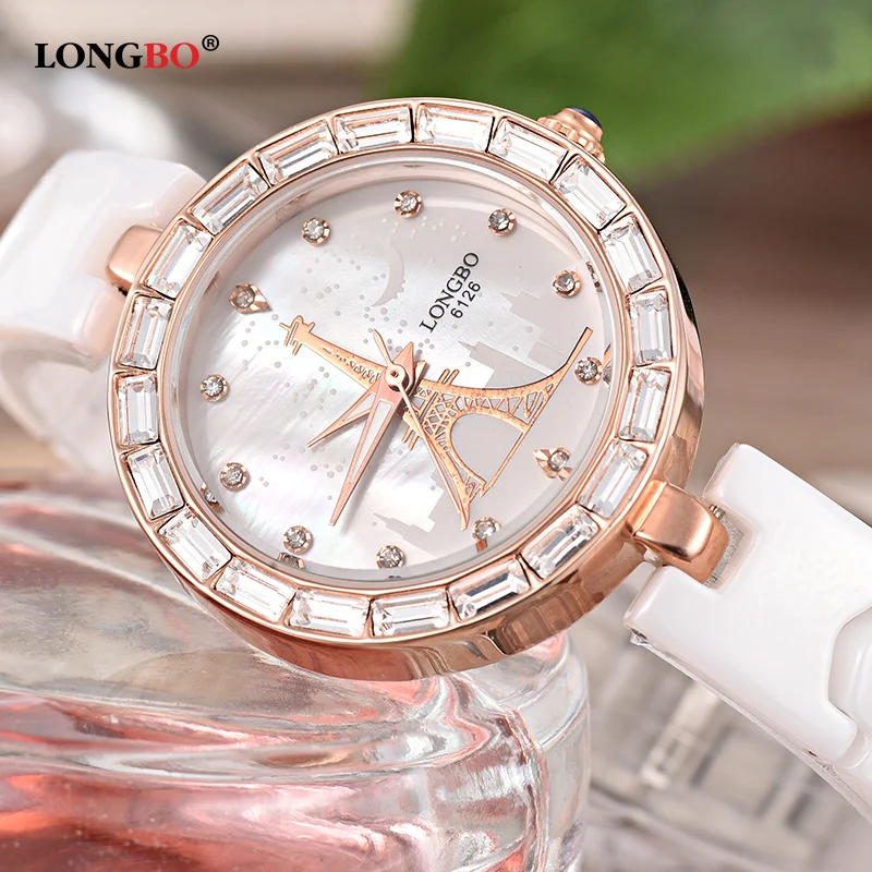 Настоящие керамические часы женские модные с изображением Эйфелевой башни