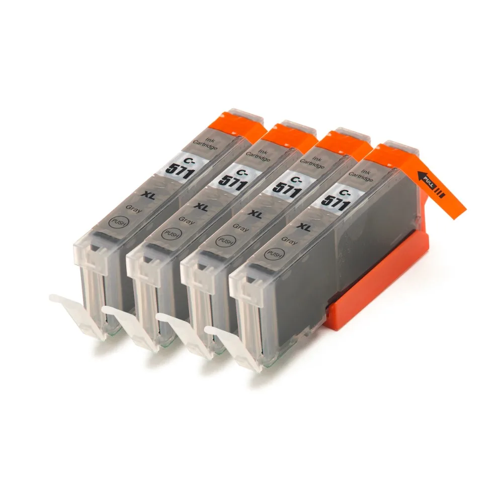 4X совместимый PGI 571XL струйный картридж для Canon MG7750 MG7751 MG7752 MG7753 серый цвет |