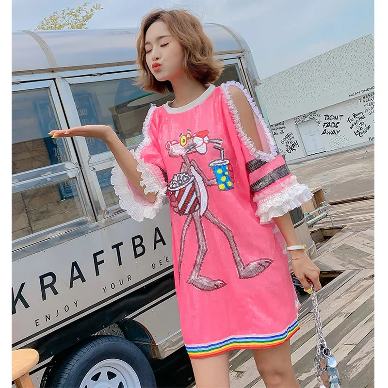 2021 летнее женское кружевное платье с блестками | Женская одежда