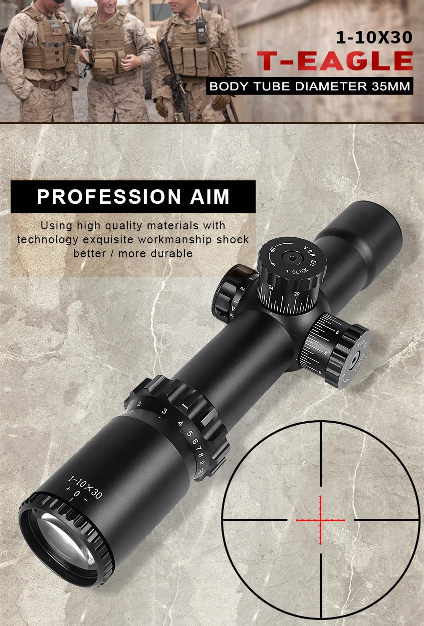 T-Eagle 1-10x30 тактический прицел для AirRifle sniper охотничья Оптика прицел для стрельбы и на открытом воздухе