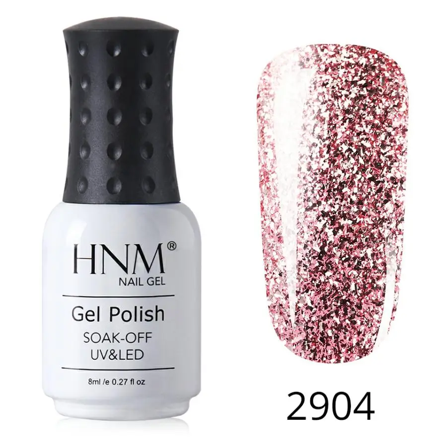 004 HNM 8 мл Алмазный Блеск Bling УФ-гель для ногтей светодиодный светильник мерцающий розовое золото для ногтей искусство замочить от Vernis Эмаль Гель лак - Цвет: 004