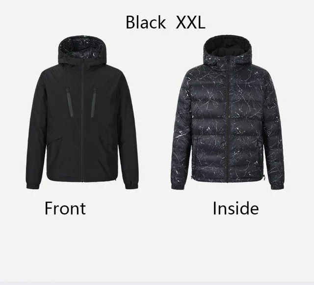 black XXL Xiaomi Uleemark мужская двусторонняя пуховая куртка 90% на гусином пуху Водонепроницаемая застежка-молния двухсторонний Водонепроницаемая Лыжная куртка - Цвет: black XXL