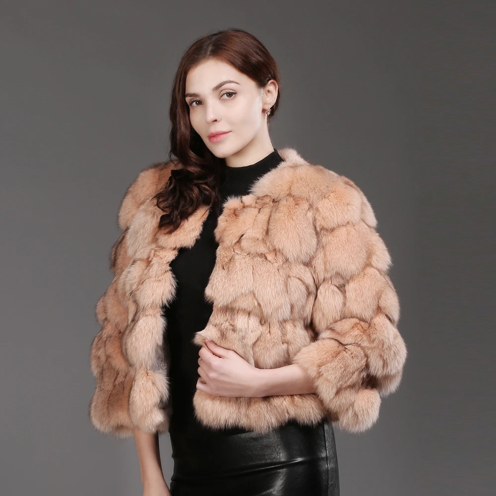 Женская куртка из натурального Лисьего меха повседневное короткое пальто 2020 на