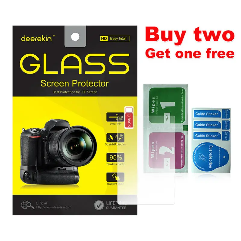 

Deerekin 9H Tempered Glass LCD Screen Protector w/ Top LCD Film for Sony Alpha A77 Mark II ILCA-77M2 Digital Camera