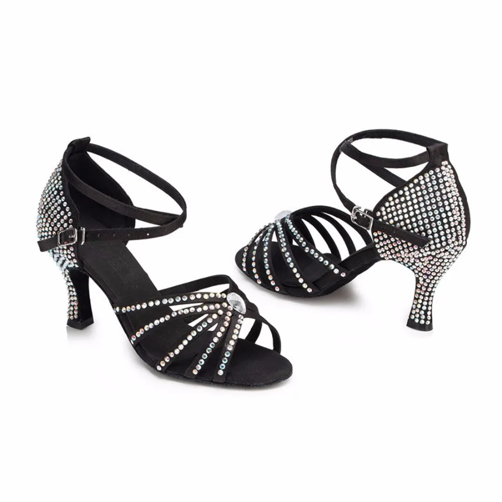 Туфли женские атласные для Бальных и латиноамериканских танцев 7 5 см|ballroom dance