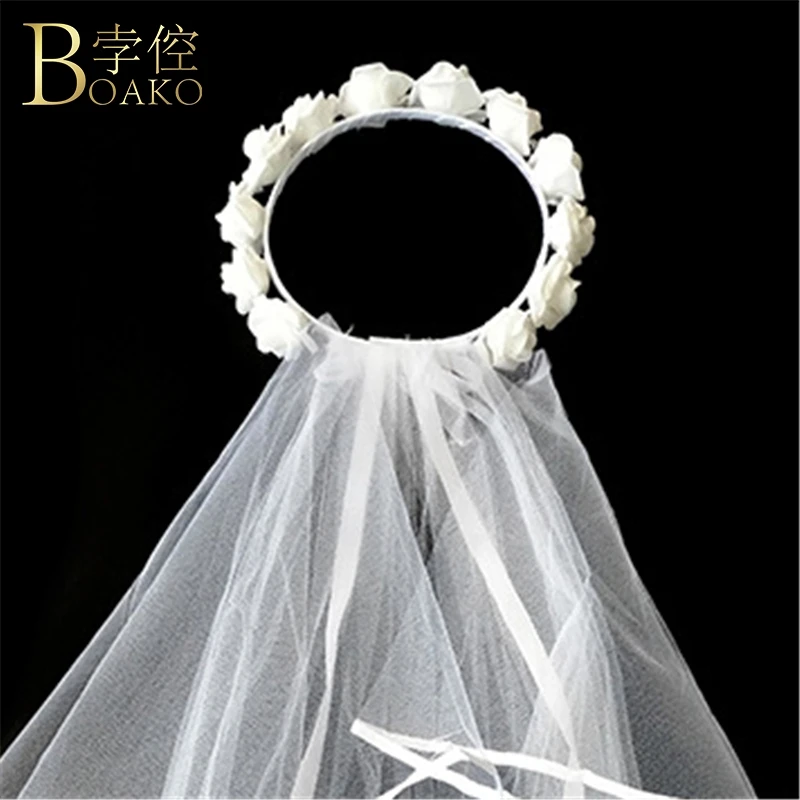Венок BOAKO свадебная фата для мальчишвечерние корона с розами Свадебная свадебное