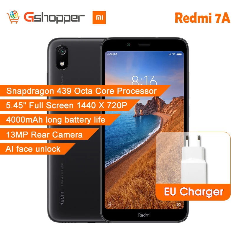 Глобальная версия Xiaomi Redmi 7A 7 A 2GB 16GB Snapdargon 439 Восьмиядерный мобильный телефон 4000mAh AI
