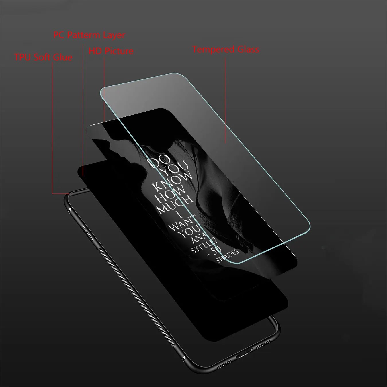 Lavaza Fifty Shades из серого закаленного стекла чехол для телефона Apple iPhone XR XS Max X 8 7 6 6 S Plus 5 5S SE чехлы