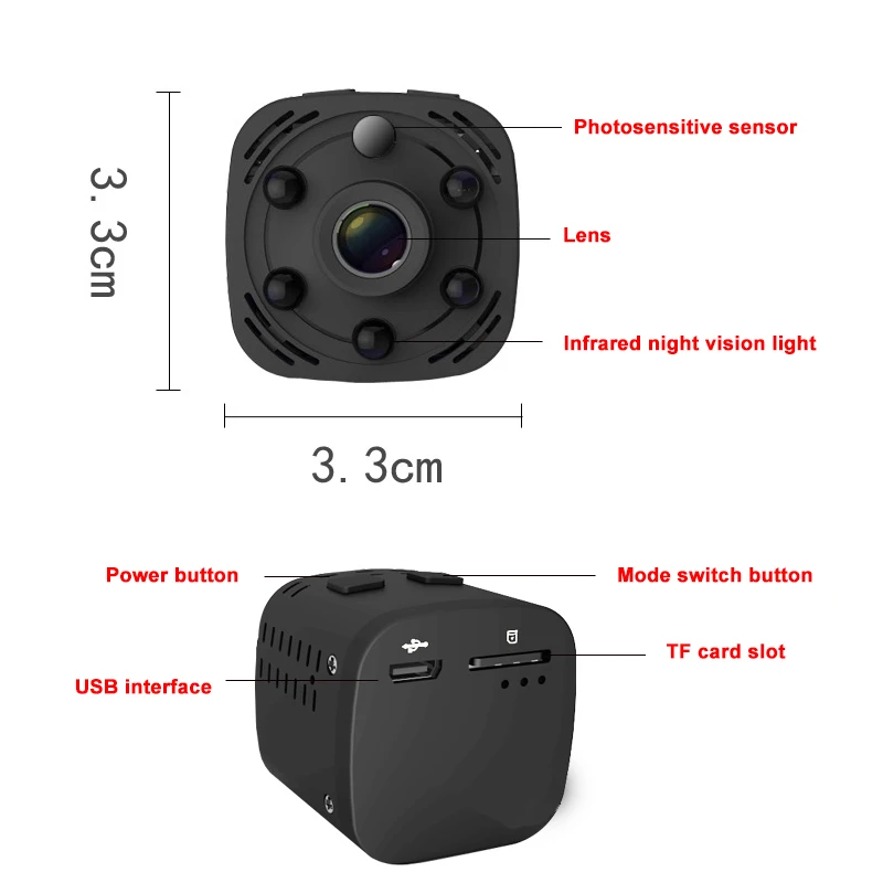 Мини камера видеонаблюдения беспроводная с поддержкой Wi Fi 1080P|Компактные