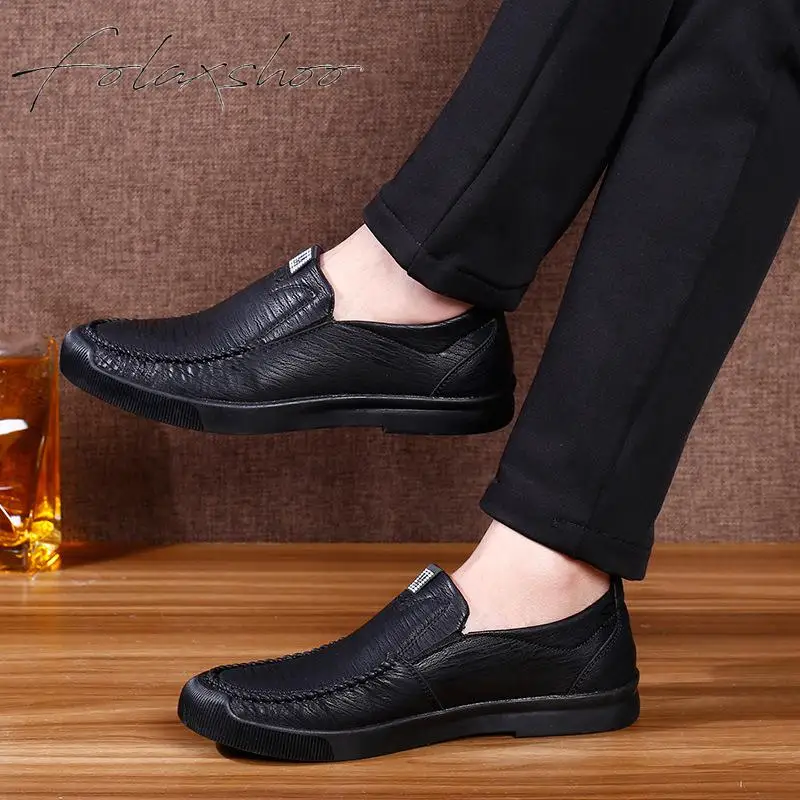 Folaxshoo/Мужская обувь повседневная без шнуровки мужские лоферы Mocassin Homme