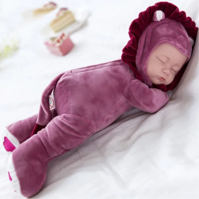 25/35 см спящий младенец куклы Reborn с милыми животными, плюшевая кукла игрушечный олень, детский приятель кровать игрушки, силиконовые перерожденные куклы младенцы, с музыкой